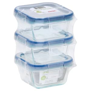 Total Solutions 1-Cup Glass Square Storage Container (3-Pack)