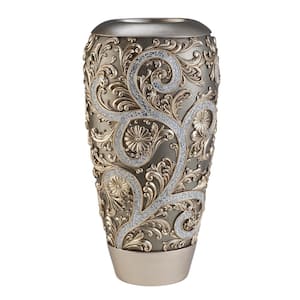 Silver Vine Gold Polyresin Decorative Vase
