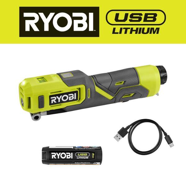 RYOBI USB Lithium High Pressure Inflator Kit with 2.0 Ah USB Lithium Battery and Charging Cable