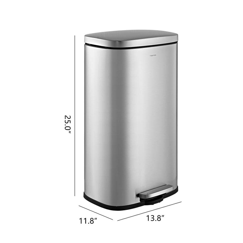 Curtis 8-Gallon Stainless Steel Step-Open Trash Can