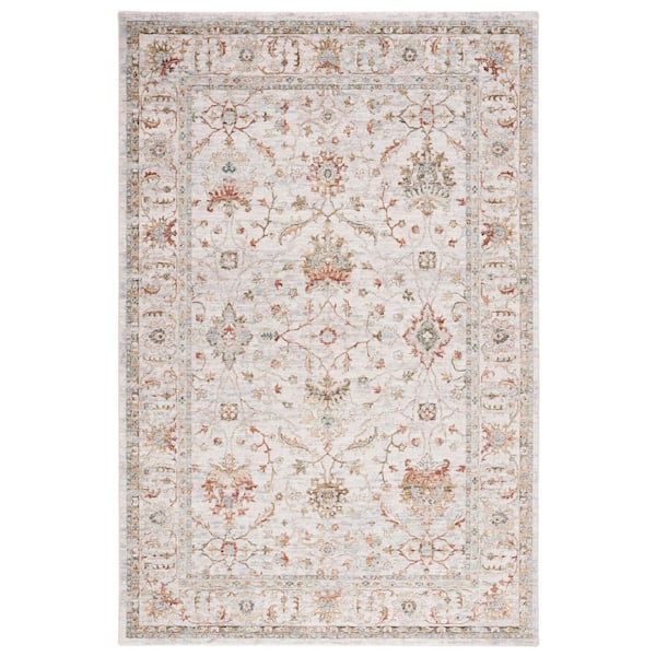 SAFAVIEH Hamilton Ivory/Rust 4 ft. x 6 ft. Border Floral Area Rug