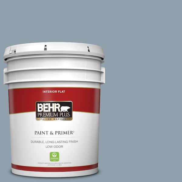 BEHR PREMIUM PLUS 5 gal. #N480-4 French Colony Flat Low Odor Interior Paint & Primer
