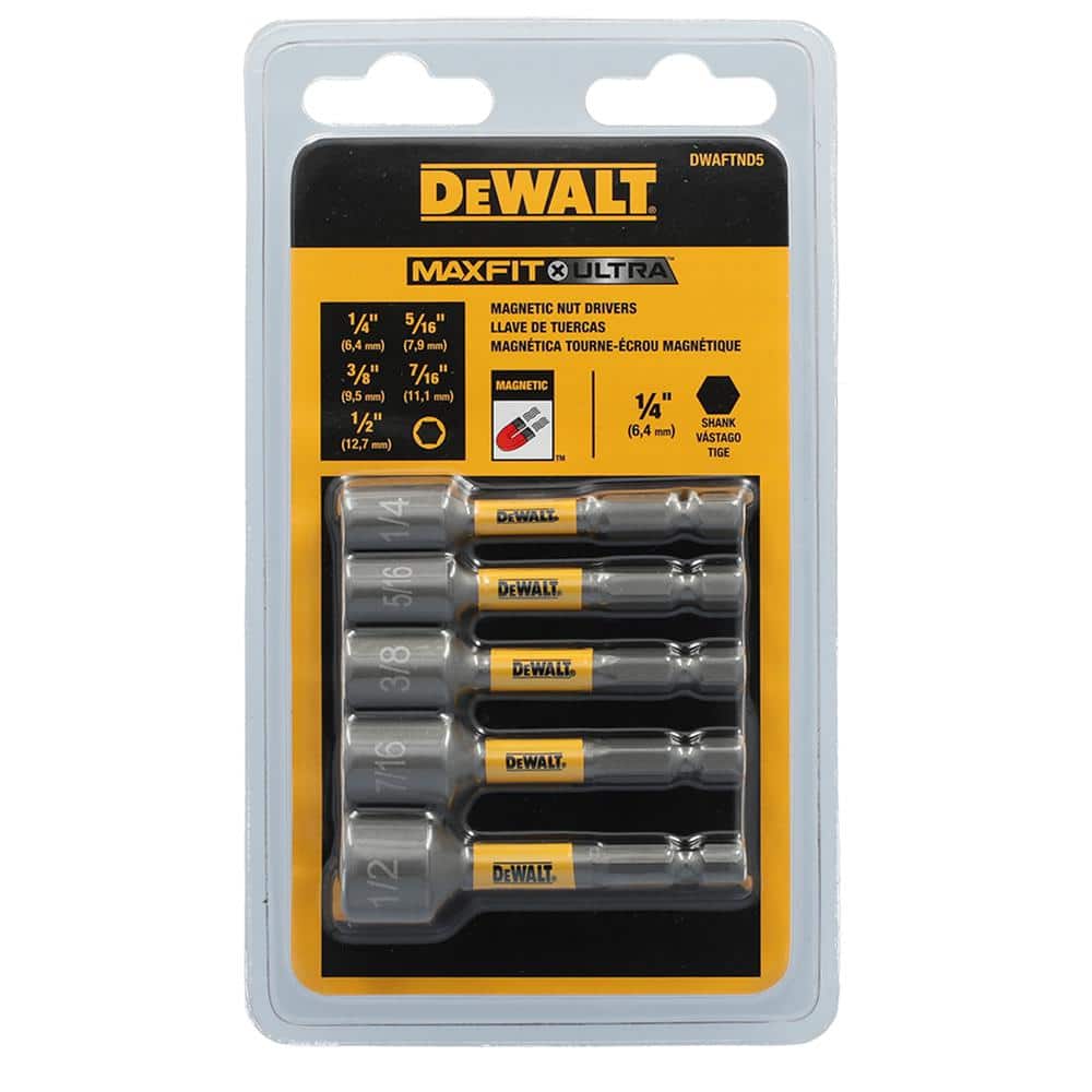 DEWALT MAXFIT ULTRA Steel Nut Driving Set (5-Piece) DWAFTND5 - The