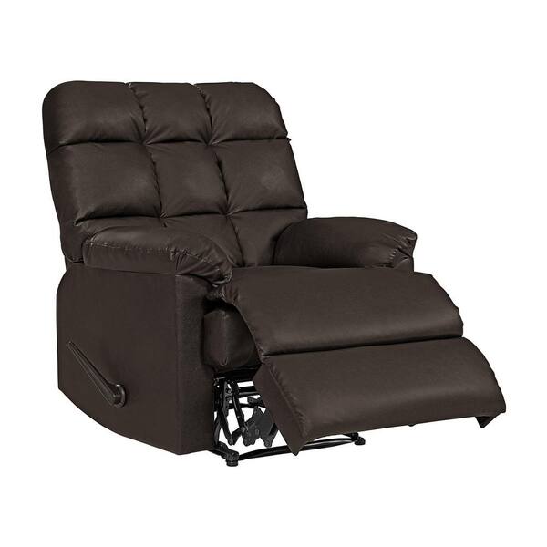 ProLounger Coffee Brown Renu Leather Fabric Wall Hugger Recliner ...