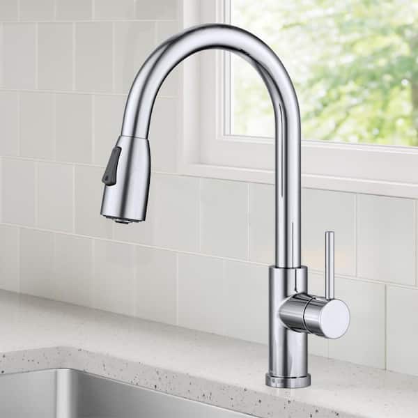 Coda 2-Function Single Handle Pull Down Sprayer Kitchen Faucet in Chrome