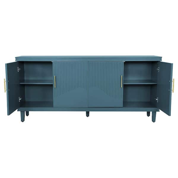 COWLOWN 70.07 in. W x 15.75 in. D x 32.28 in. H Bathroom Blue Linen Cabinet