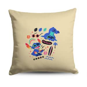 Lilo and Stitch We Are Chillin 18 in. x 18 in. Printed Multi-Color Throw Pillow