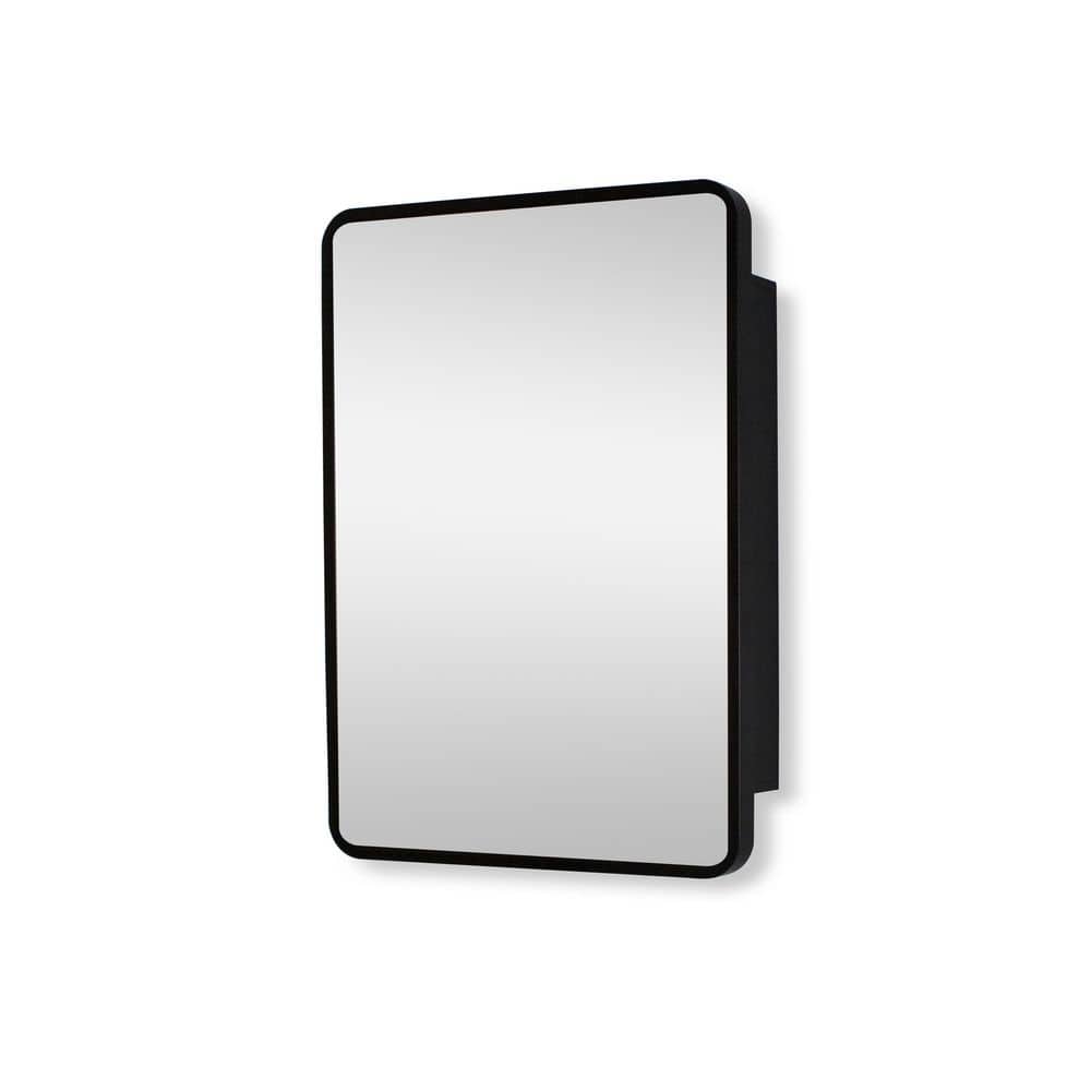 20 in. W x 28 in. H Medium Rectangular Black Aluminum Alloy Framed Recessed