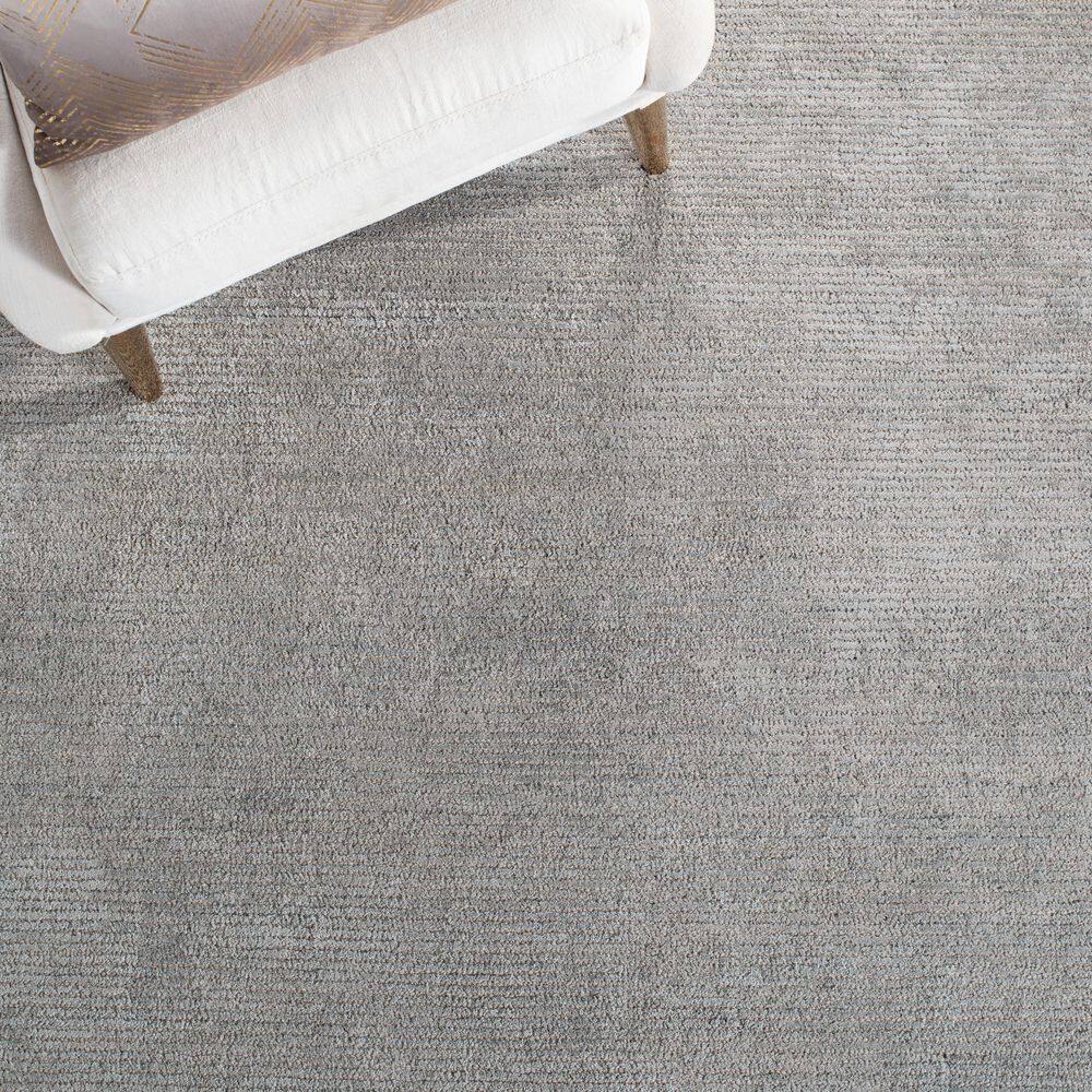 Gray Handmade Tufted Wool and Viscose 8' x 10' Area Rug