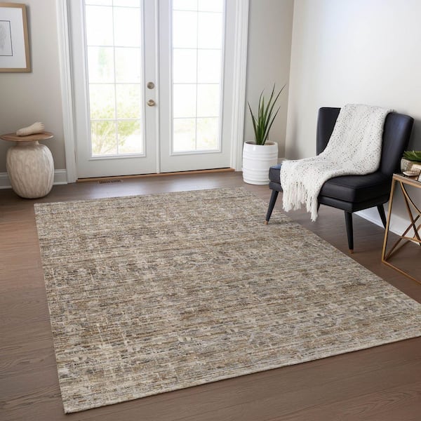 Chantille Machine Washable Indoor/Outdoor Abstract ACN1746 Brown 5 ft. x 7 ft. 6 in. Area Rug