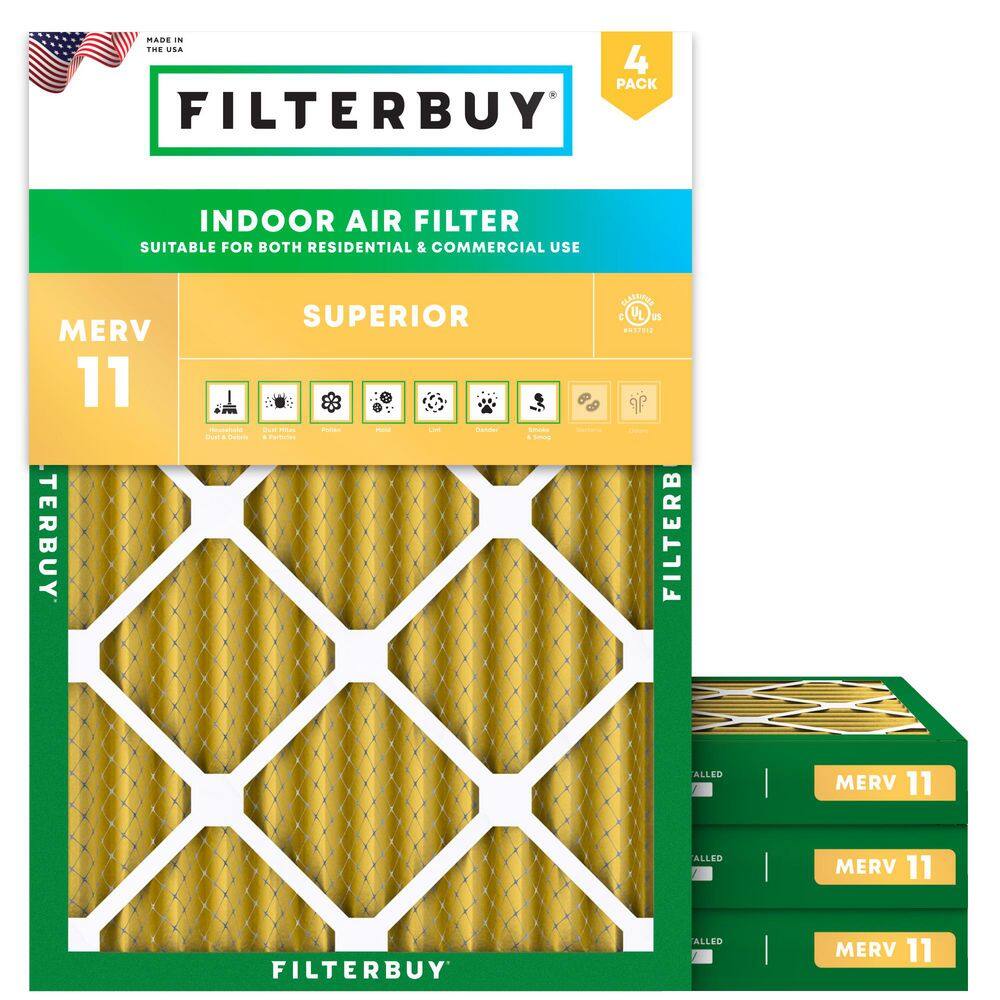 20 in. x 25 in. x 2 in. MERV 11 (FPR 7) Allergen Defense Pleated HVAC AC Furnace Air Filters Replacement (4-Pack) price history on PriceWatchPro