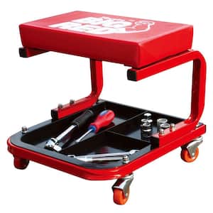 250 lbs. 14.4 in. L Rolling Mechanic Creeper Seat with Tool Tray