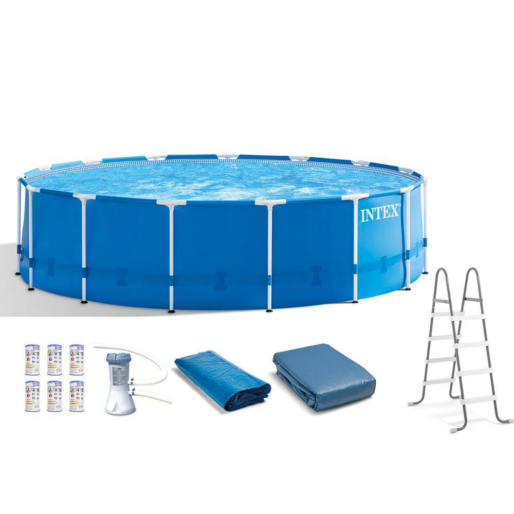 Buy 15 ft. x 48 in. Metal Frame Above Ground Swimming Pool Set with