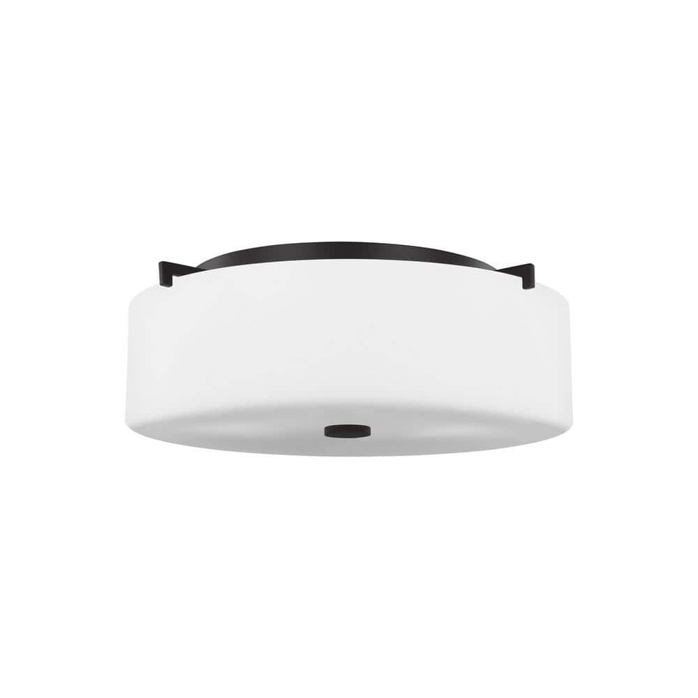 Oil Rubbed Bronze 15" Globe LED Flush Mount Light