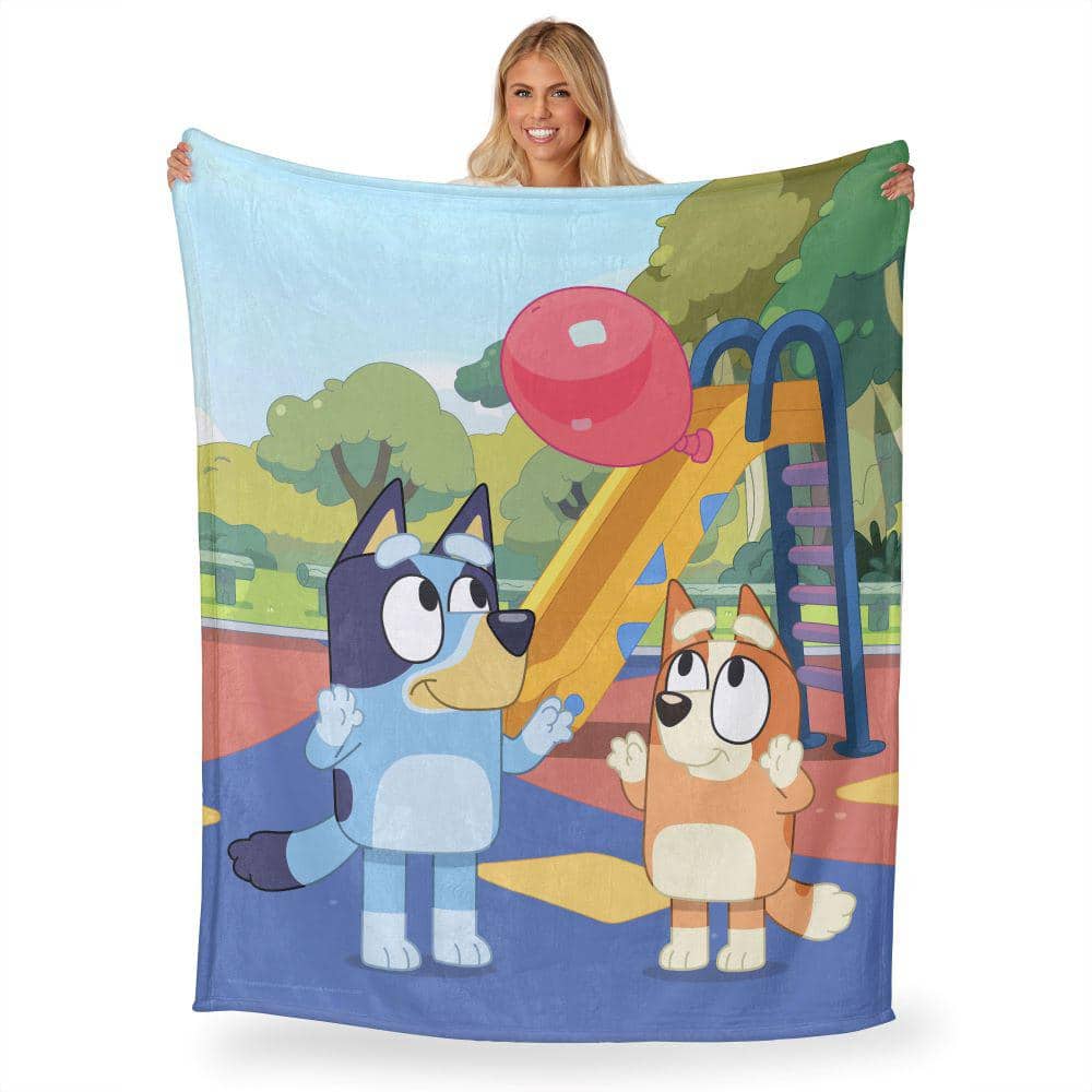 Bluey Balloon Girls Multicolor Silk Touch Throw Blanket, 50" x 60"