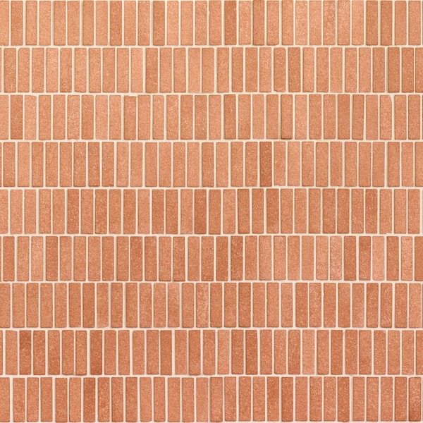 Toscana Terracotta 11.73 in. x 11.73 in. Mini Brick Matte Terracotta Mosaic Floor and Wall Tile (0.95 sq. ft./Each)