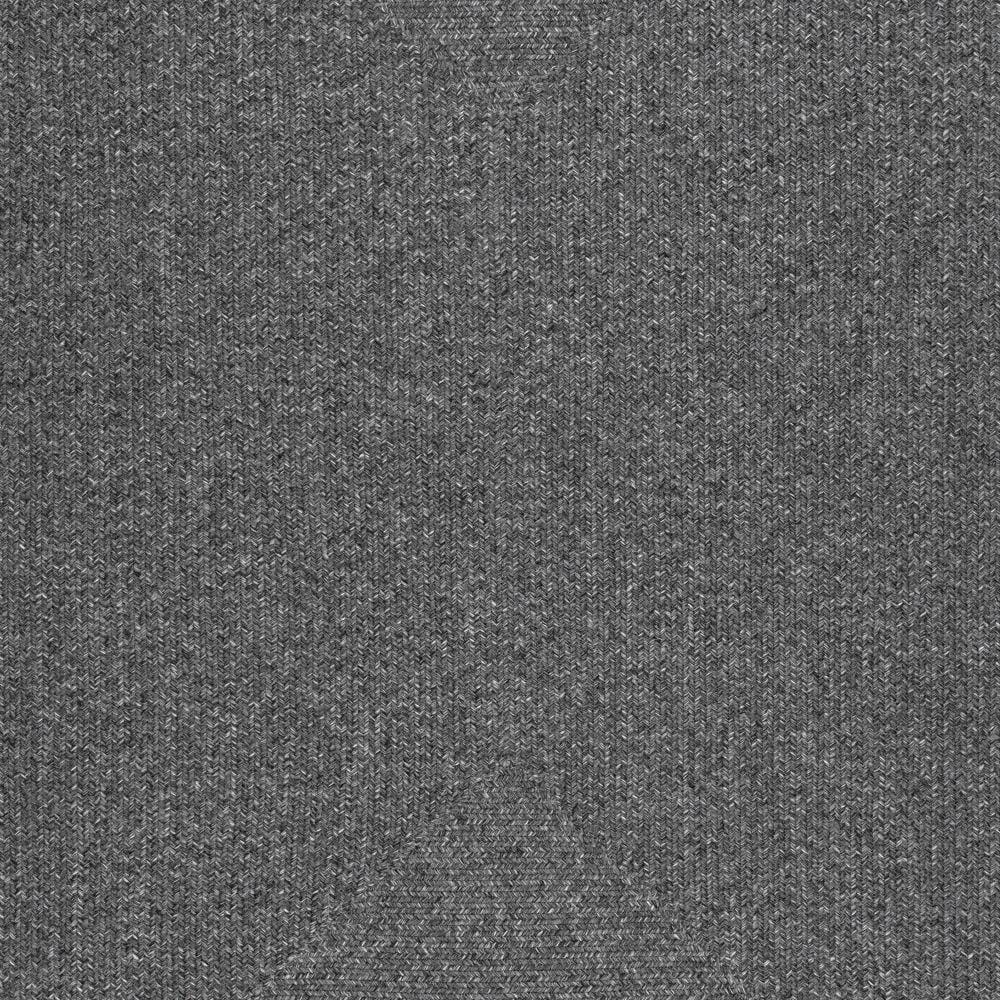 Charcoal Grey Braided 6' Square Synthetic Area Rug - Reversible and Easy Care
