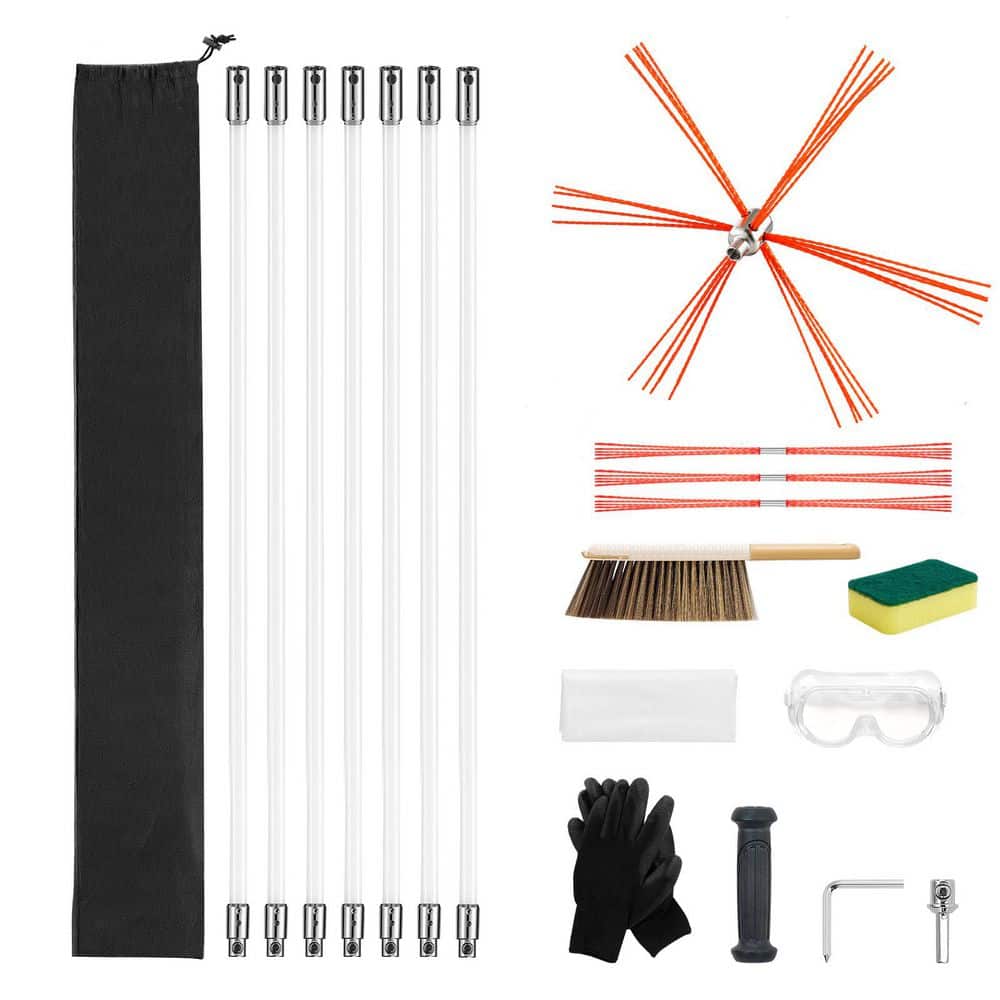 Chimney Sweep Kit, 18-Piece 90° Cleaning Tool, 23 ft. Maximum Length, Cleaning Kit with Bristle Replacements & Goggles price history on PriceWatchPro