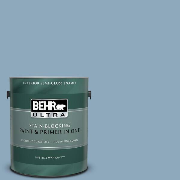 BEHR ULTRA 1 gal. #UL230-16 Windsurf Semi-Gloss Enamel Interior Paint and Primer in One