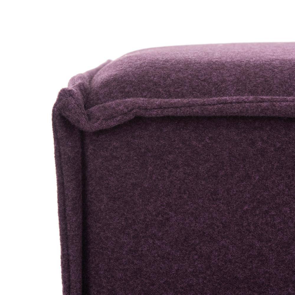 Plum Chic 25" Transitional Felted Wool Pouf Ottoman