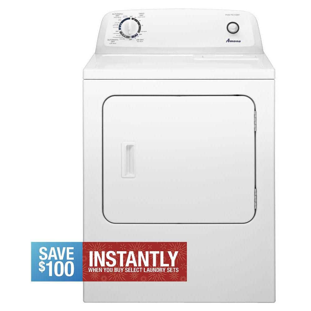 6.5 cu.ft. vented Front Load Gas Dryer in White with Wrinkle Prevent Option