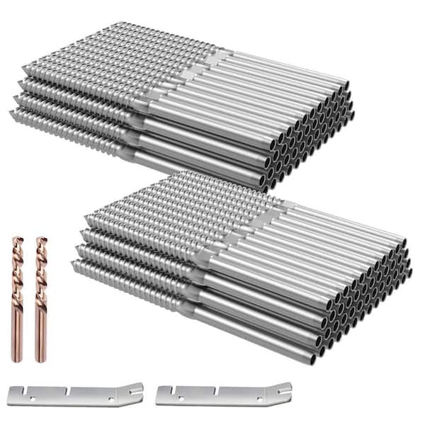 Stainless Steel Right and Left Handed Thread Swage Lag Screws for Cable Railing System, Silver (100-Pack)