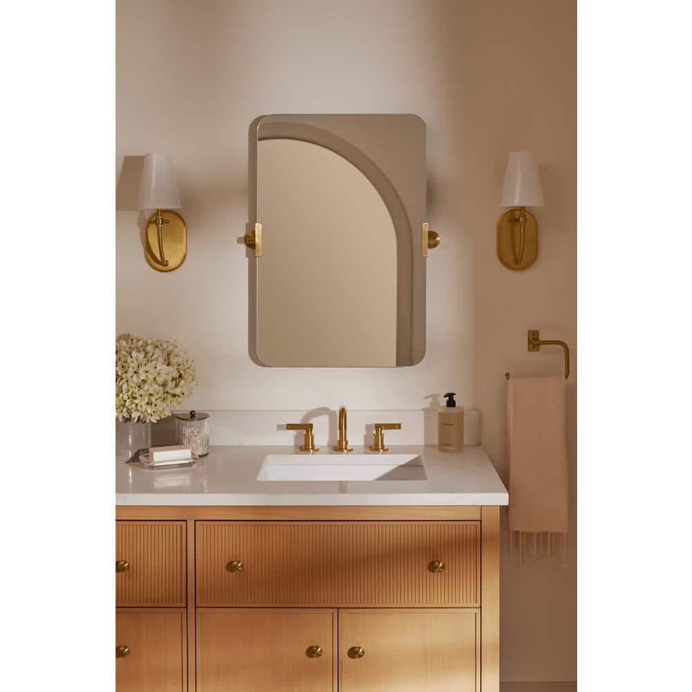 Vibrant Brushed Nickel Rectangular Frameless Bathroom Vanity Mirror