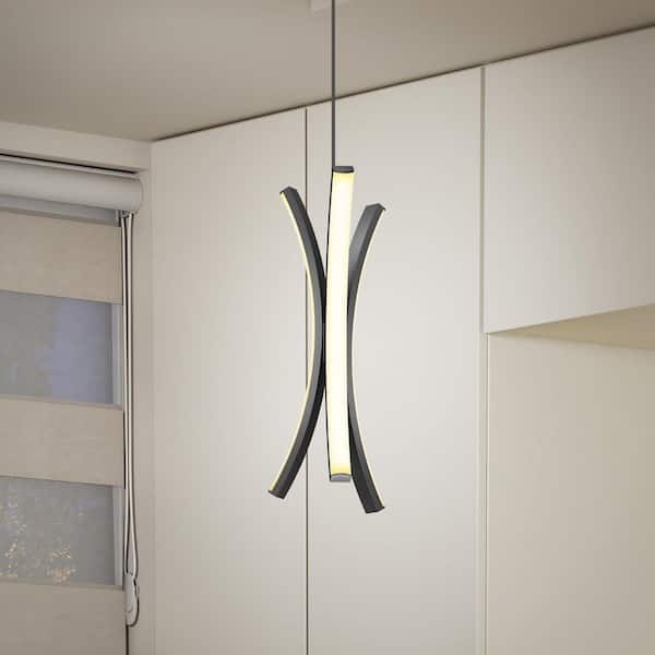 Corben 14-Watt 1-Light Matte Black 5CCT Integrated LED Pendant Light