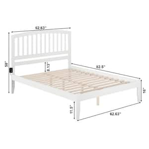 Richmond White Queen Platform Bed with Open Foot Board