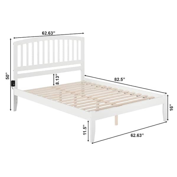Richmond White Queen Platform Bed with Open Foot Board