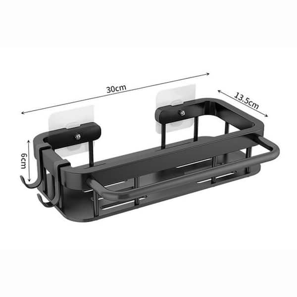 Cubilan Sponge Holder for Kitchen Sink Adhesive Sponge Caddy Gray Shower Shelf with Hooks