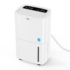 120 pt. 6,000 sq.ft. Dehumidifier in. White with Large Bucket and Drain Hose for Basement, Garage, with Auto Defrost
