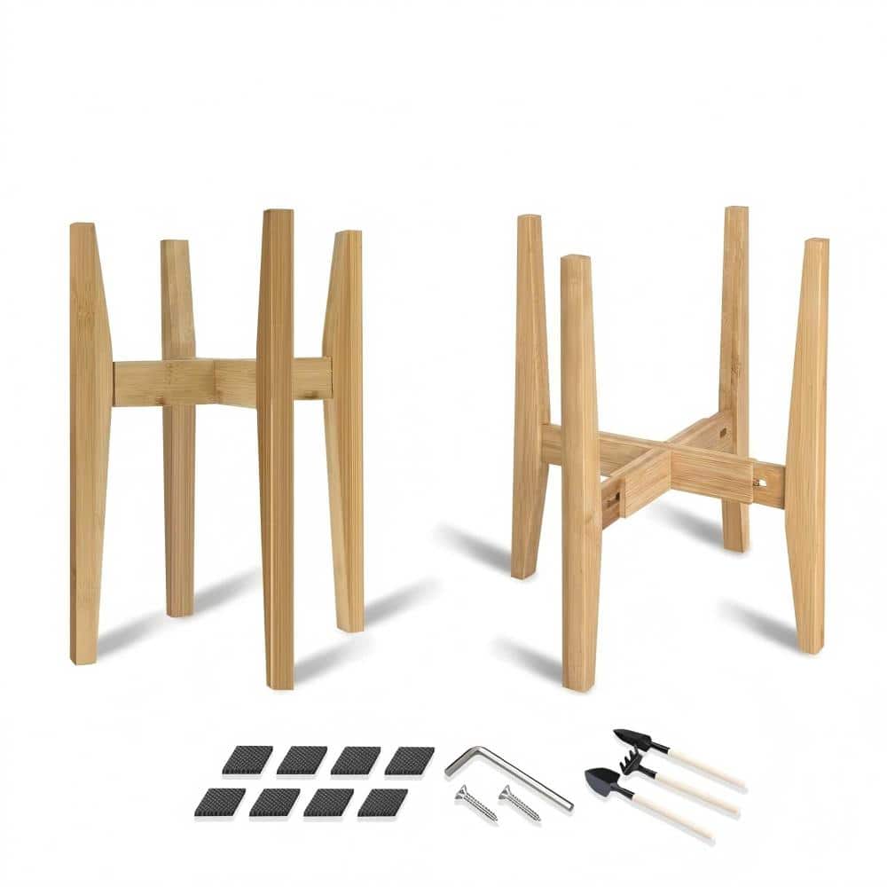 8 to 12 in. Adjustable Plant Stand for Indoor Pots, Bamboo Mid Century Style, Natural, 2 Pack price history on PriceWatchPro