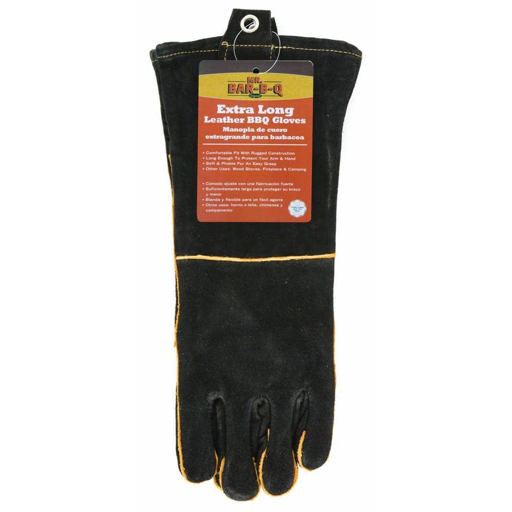 Bar.b.q Extra Long Leather Barbecue Gloves X-large Size Mr Durable Rugged, 
