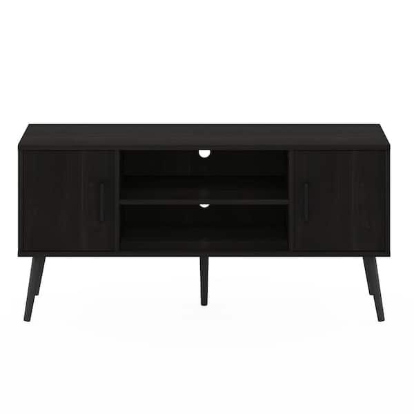 Furinno Claude 43.31 in. Espresso Mid Century TV Stand with 2-Cabinets Fits TV's up to 45 in. with Cable Management