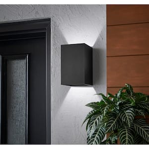 Greeleyville 1-Light Sand Black Outdoor Integrated LED Wall Lantern Sconce