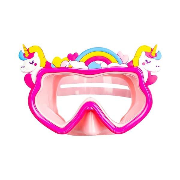 Poolmaster Lil' Splashers Unicorn Fun Kid's Swim Mask with Adjustable Straps,Pink