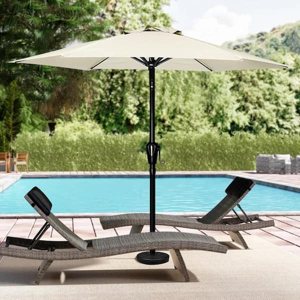 Maincraft 7.5 ft. Aluminum Market Patio Umbrella in Beige