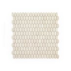 Serenity Marfil 11.125 in. x 11.875 in. Elongated Hex Matte White/Beige Glass Mosaic Wall/Floor Tile(0.917 Sq. Ft./Each)
