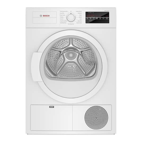 Bosch 300 Series 4 cu. ft. 240-Volt White Stackable Electric Ventless Condensate Compact Dryer, ENERGY STAR