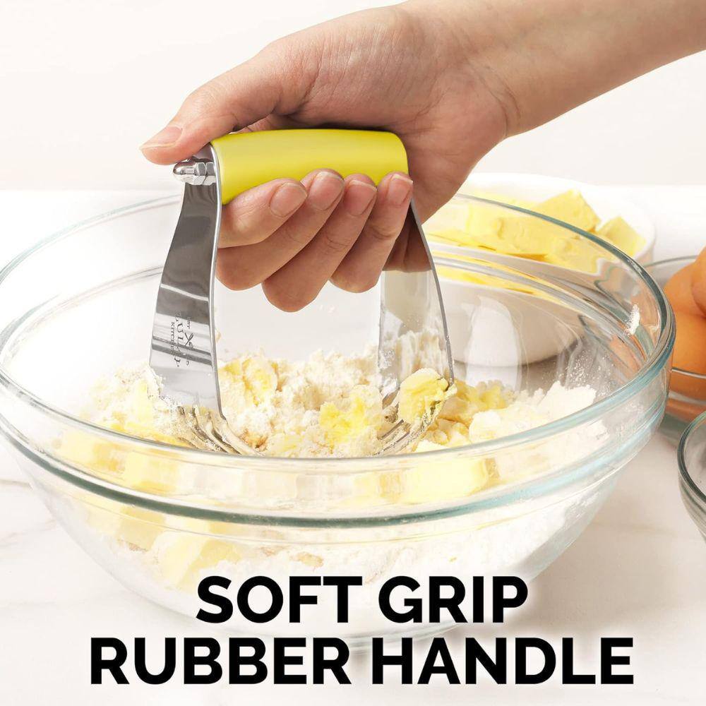 Yellow Stainless Steel 5-Blade Pastry Dough Blender