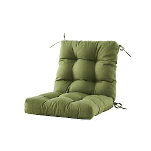 L40"xW20"xH4"Outdoor Chair Cushion Tufted Outdoor Cushion Seat & Back Floral Patio Furniture Cushion w/Tie in Green
