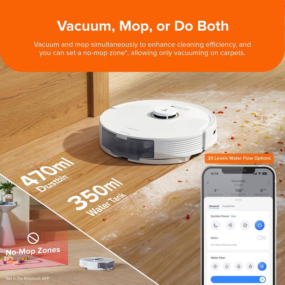 Roborock Q8 Max White Cordless Smart Robotic Vacuum