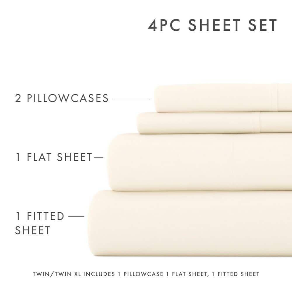 Ivory Twin XL Ultra Soft Microfiber Sheet Set