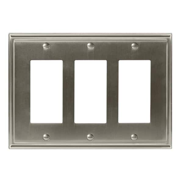 Amerock Nickel 3-Gang Decorator/Rocker Wall Plate (1-Pack)