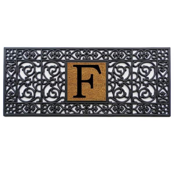 17 in. x 41 in. Rubber Monogrammed F Door Mat