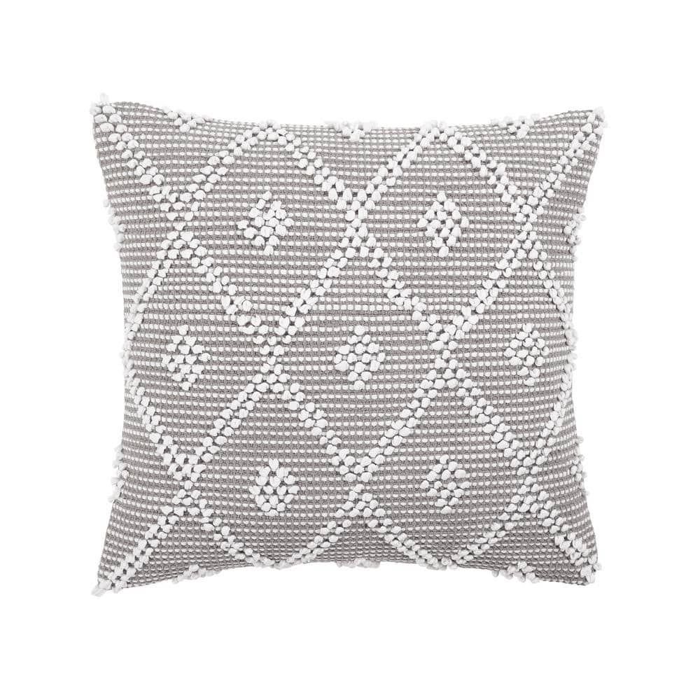 Laura Ashley Harper Off White Embroidered Floral 18x18 Decorative Pillow  with Removable Insert & Reviews