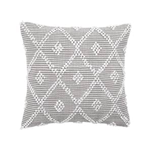 Adelyn Light Gray Decorative 20 in. x 20 in. Throw Pillow Cover