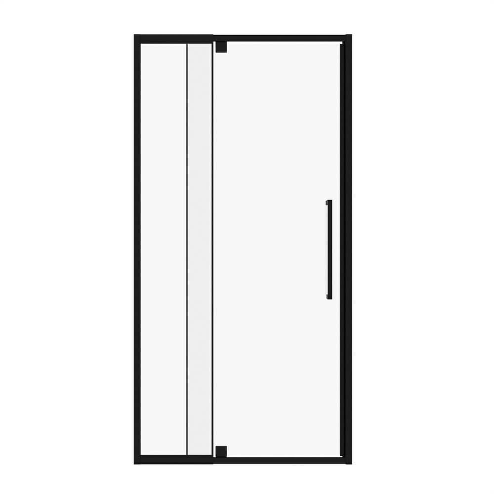 Vivian 48 in. W x 72 in. H Semi-Frameless Pivot Shower Door in Black with Tempered Glass price history on PriceWatchPro