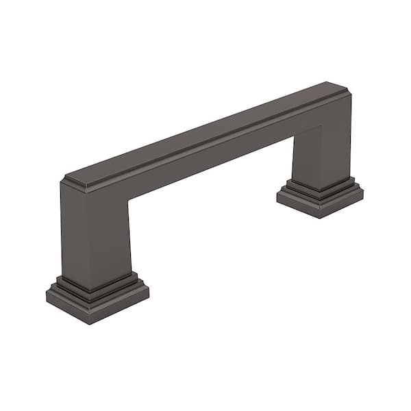 Richelieu Hardware Mirabel Collection 3-3/4 in. (96 mm) Classic Antique Nickel Rectangular Cabinet Bar Pull